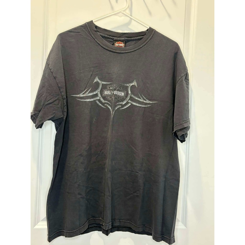 Harley Davidson Mens Ukes Wisconsin Graphic T-Shirt Faded Black XL Short Sleeve